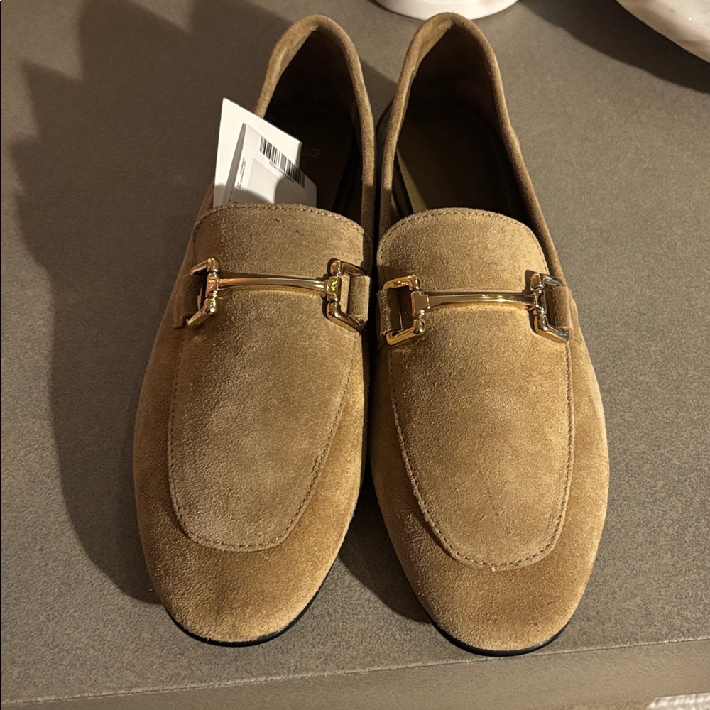 NWT Mango Tan Suede Leather Loafers - Picture 7 of 12